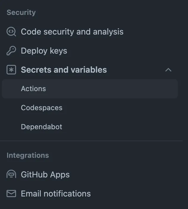 GitHub Security Section