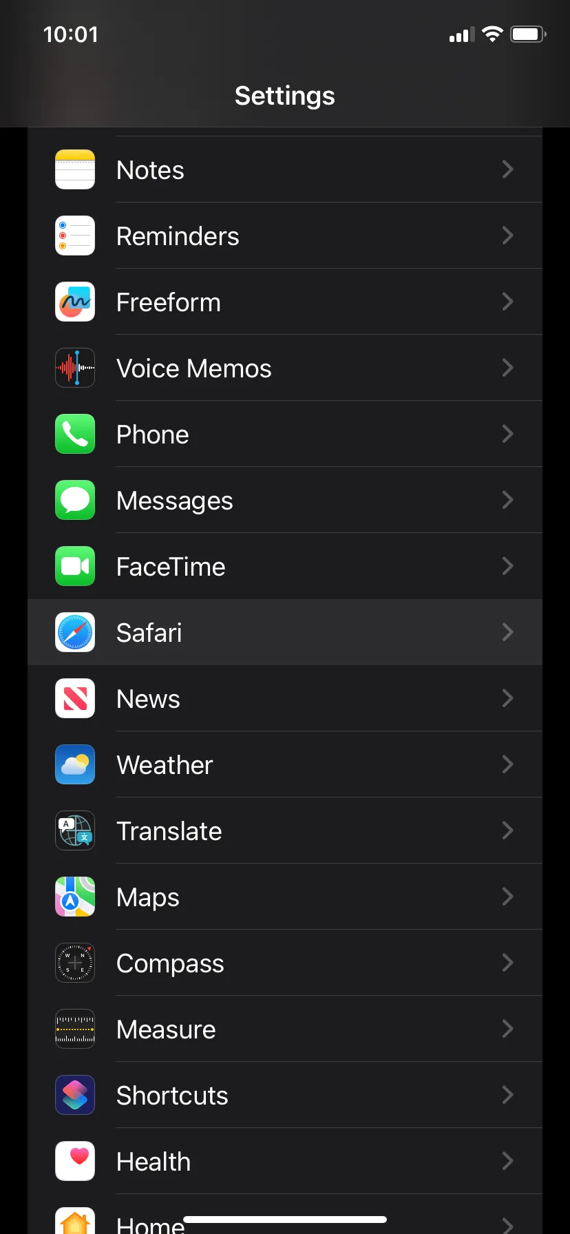 iOS Settings